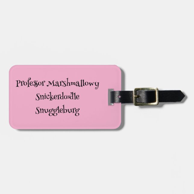 SnuggleNames: Custom Luggage Tag (Front Horizontal)