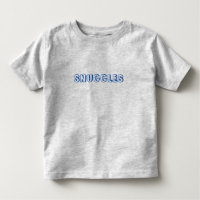 "Snuggles" blue letters