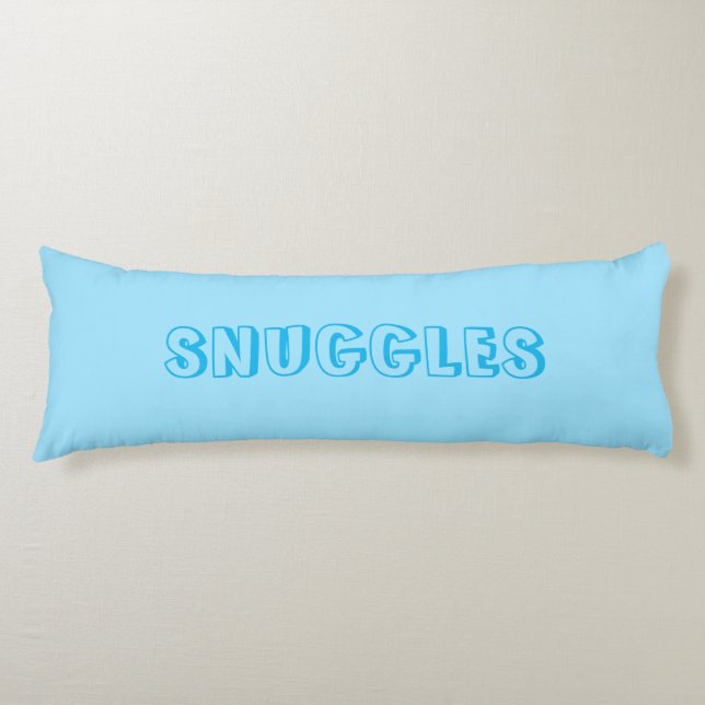 "Snuggles" Light blue Body Cushion (Front)