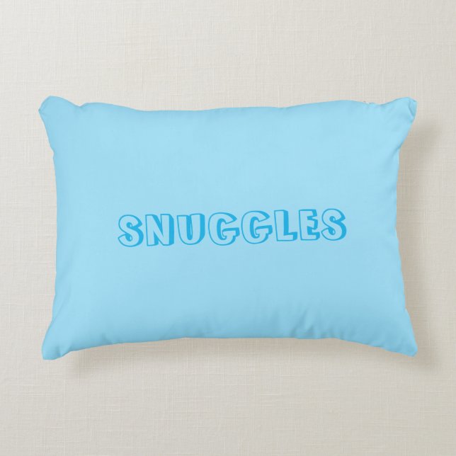 "Snuggles" Light blue Decorative Cushion (Front)