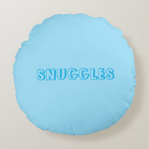 "Snuggles" Light blue Round Cushion
