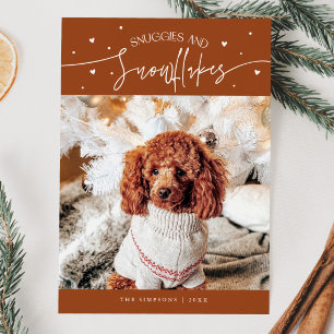 Snuggles & Snowflakes Dog Terracotta Christmas  Holiday Card