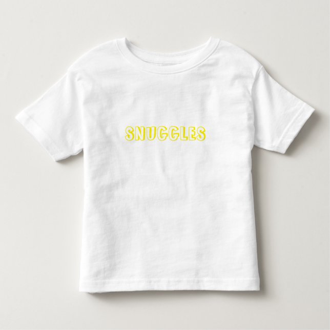 "Snuggles" yellow letters Toddler T-Shirt (Front)