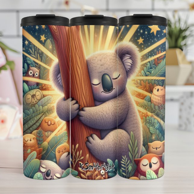 Snuggling Koala with Forest Friends Thermal Tumbler (Creator Uploaded)