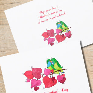 Snuggling Love Birds Valentine's Day Card