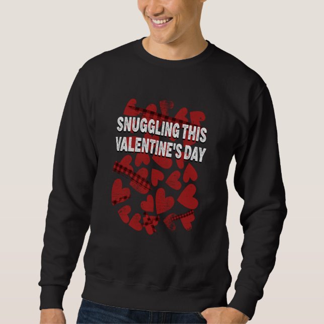 Snuggling This Valentines Day Matching Couples Hum Sweatshirt (Front)