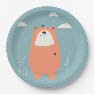 Snuggly Bear Paper Plates