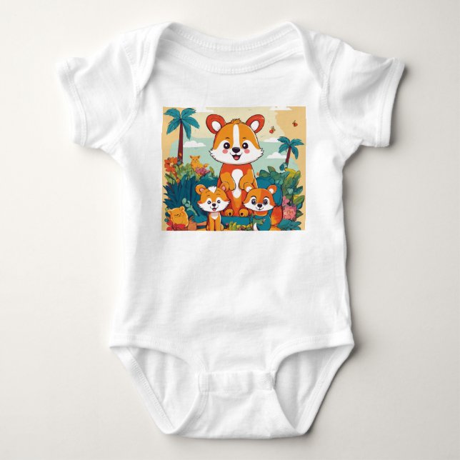 "Snuggly Cutie: Adorable Baby Outfit . Bodysuit (Front)
