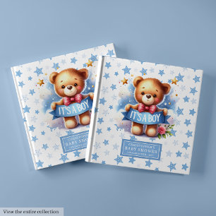 Snuggly It’s a boy teddy bear baby shower Guest Book