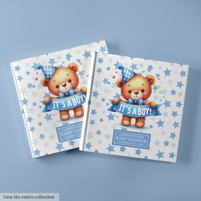 Snuggly It’s a boy teddy bear baby shower keepsake Guest Book (Snuggly It’s a boy teddy bear baby shower keepsake book)