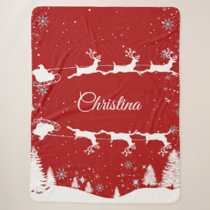 Snuggly Santa Claus Custom Sherpa Blanket