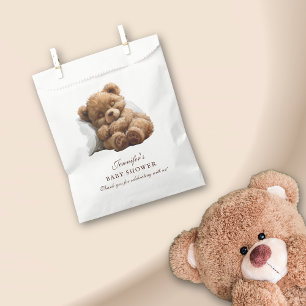 Snuggly Teddy Bear Cute Baby Shower Thank You Favour Bag