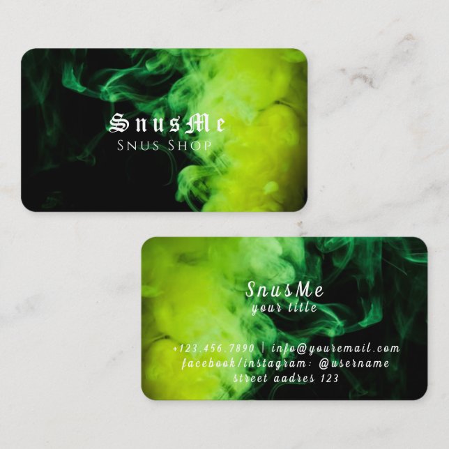 Snus Shop Tobacco Vape Smoke CBD oil Business Card (Front/Back)