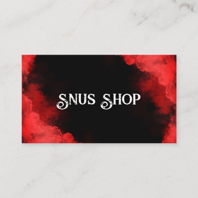 Snus Shop Tobacco Vape Smoke CBD oil Business Card (Front)