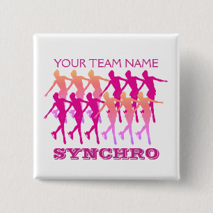 SNYCHRO Figure Skating Giftware 15 Cm Square Badge