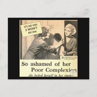 “So Ashamed” Retro Skincare Ad Postcard
