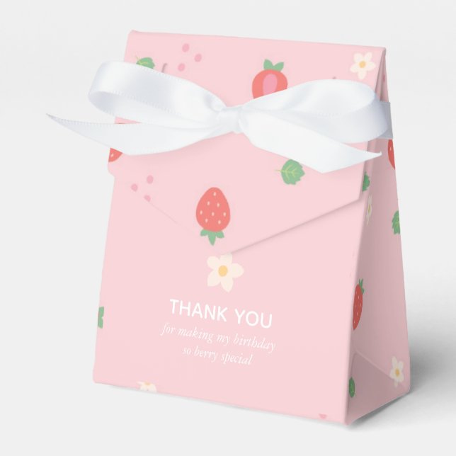 So Berry Sweet! Strawberry Birthday Favour Box (Front Side)