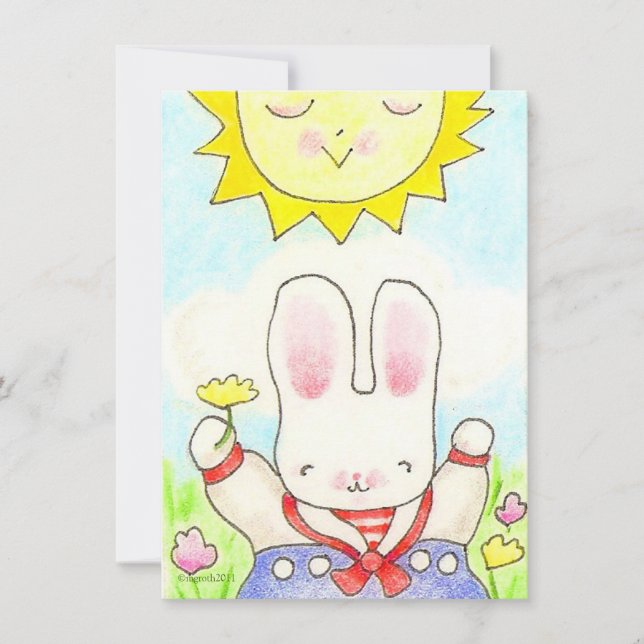 'so big' boy bunny birthday invitation (Front)