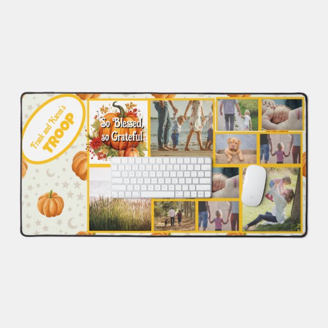 So Blessed, So Grateful Photo collage Desk Mat (Keyboard & Mouse)