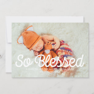So Blessed - Thanksgiving Family Photo Holiday Card