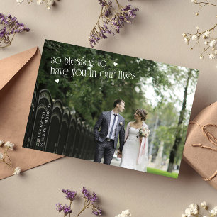 So Blessed Wedding Photo Thank You Card