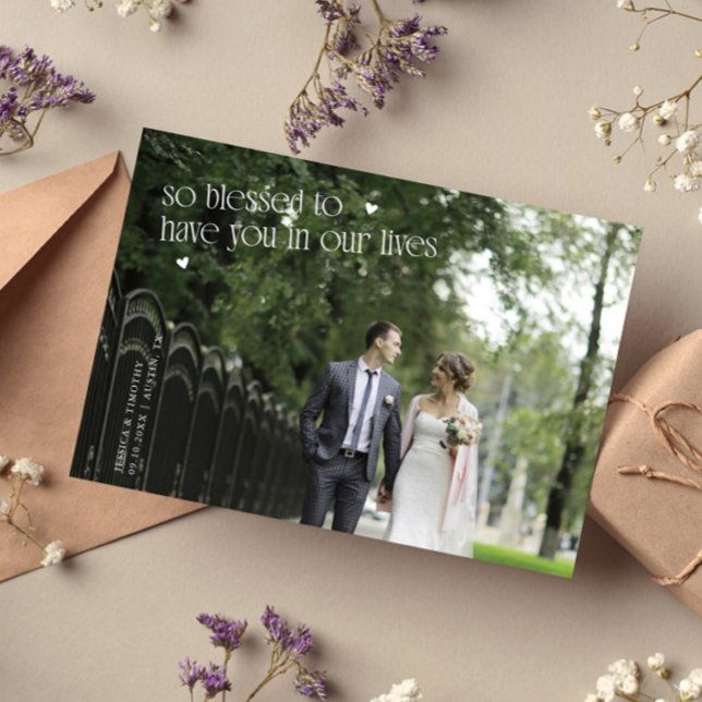 So Blessed Wedding Photo Thank You Card (Creator Uploaded)