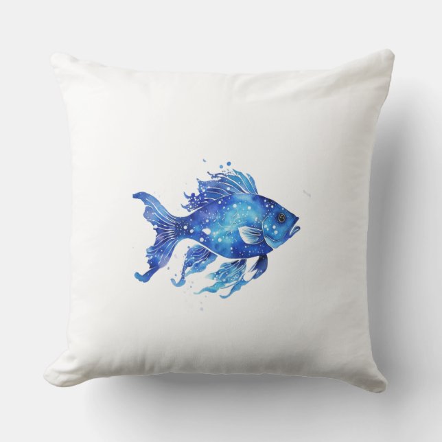 So Blue Fish Large Cushion (Front)