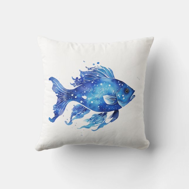 So Blue Fish Small Cushion (Back)