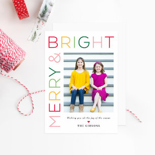 So Bright Editable Colour Holiday Photo Card