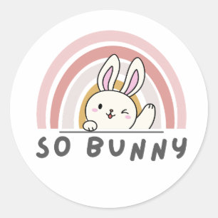So Bunny Classic Round Sticker