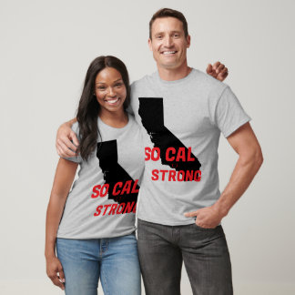 SO CAL STRONG Red Blk CA Outline Heart T-Shirt