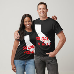SO CAL STRONG Red Wht CA Solid Heart  T-Shirt