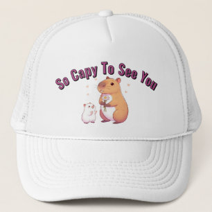 So Capy To See You – Cute Capybara Art  Trucker Hat