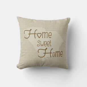 So Carolina - Home Sweet Home burlap-look w/name Cushion