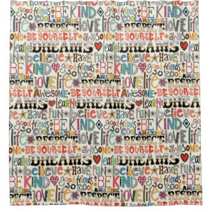 so cool typography shower curtain