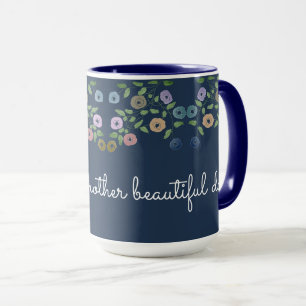 So Cute A Personalised Flowered Mug With Blue