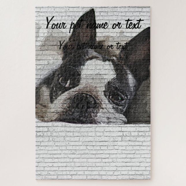 So Cute Boston Terrier Dog Jigsaw Puzzle (Vertical)