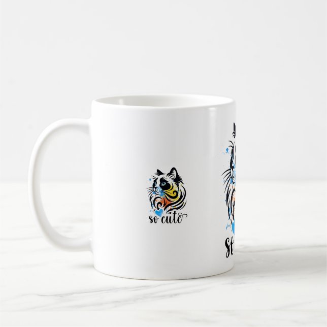 So Cute Cat Splash – Colourful Artistic Kitty Coff Coffee Mug (Left)