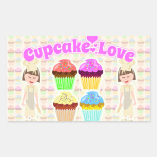 So Cute Cupcake Love Too Rectangular Sticker