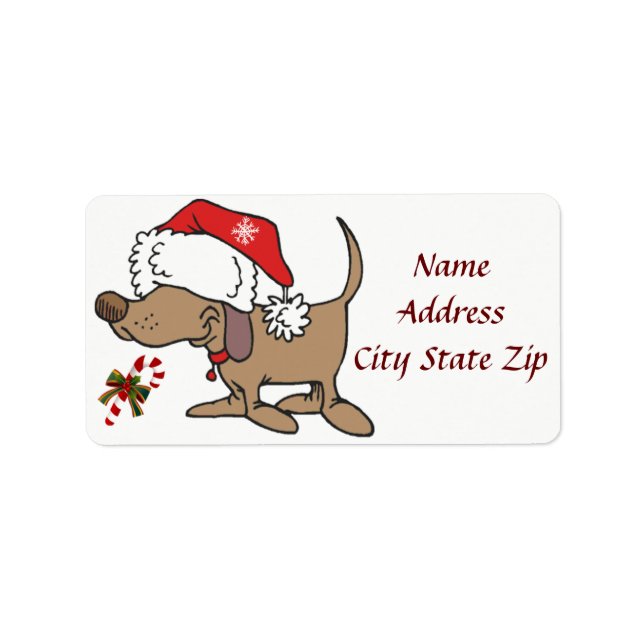 *SO CUTE DOG-GONE CHRISTMAS " ADDRESS LABEL (Front)
