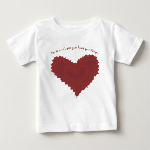 So Cute Heart Goosebumps Dark Red Textured Heart Baby T-Shirt