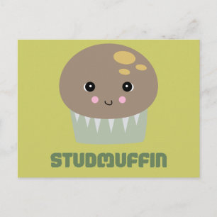 so cute kawaii stud muffin postcard