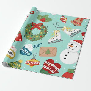 So Cute Santa Claus Christmas Sweets Personalised Wrapping Paper