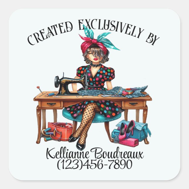 So Cute Sewing Seamstress Sticker (Front)