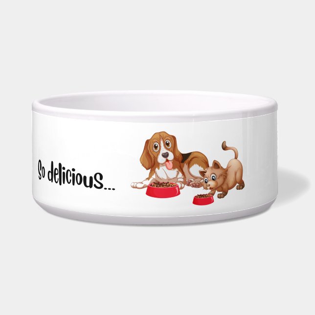 So delicious! - dog and cat bowl (Front)