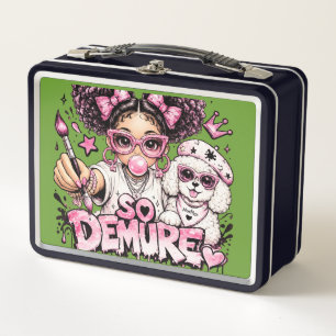 So Demure™ Pink Glam Girl Bubblegum Skinny Tumbler Metal Lunch Box