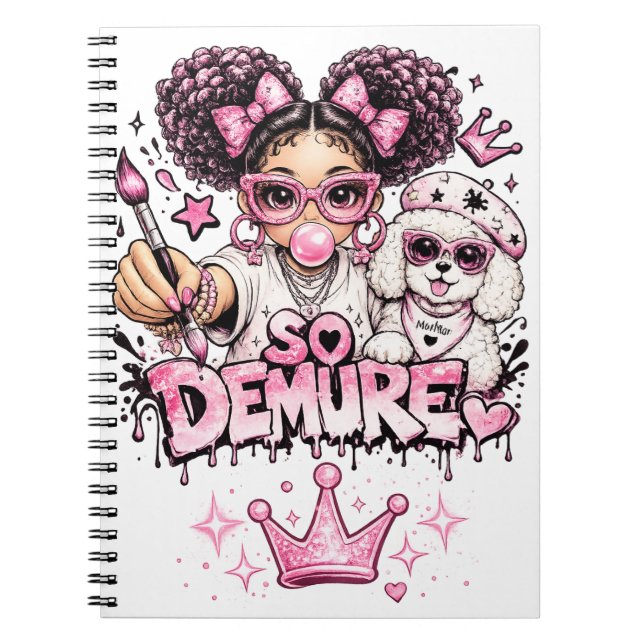 So Demure™ Starberry & MooMoo Spiral Notebook (Front)