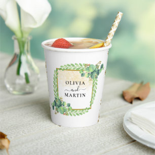 So Elegant Botanical Greenery Wedding Paper Cup