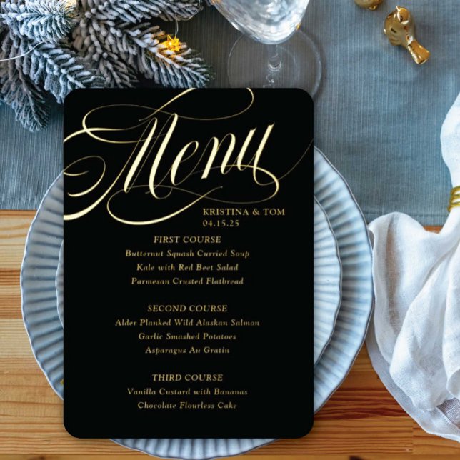 So Fancy Menu Real Foil Invitation (Creator Uploaded)