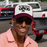 So Far Ooh So Good Happy Trucker Hat<br><div class="desc">So Far Ooh So Good Happy Trucker Hat. The hat art exhibits a bold black inline font with a happy face designed as part of the word "good". Show off you're positive progress to others wearing this cheerful So Far Ooh So Good hat. Makes an excellent gift for family or...</div>